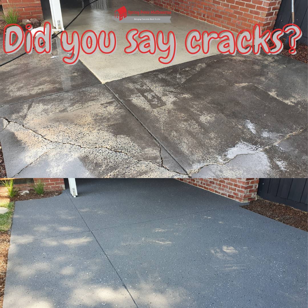A before-and-after comparison showing cracked, stained concrete beside a pool and the same area resurfaced with a clean, non-slip finish.