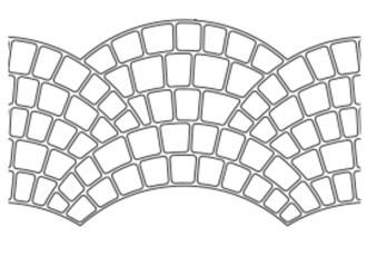 European Fan concrete stencil pattern