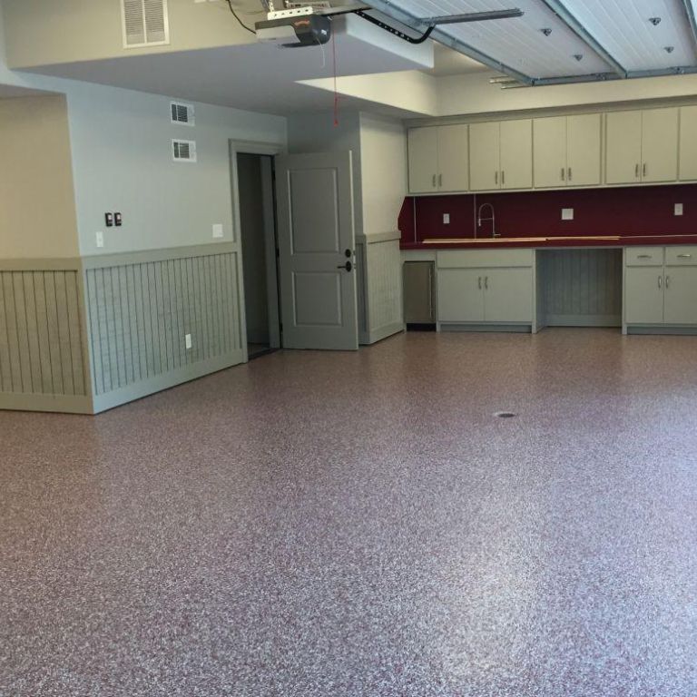 Sealed concrete floor in a stylish open-plan residential living space