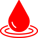 Droplet and shield icon representing seamless, hygienic wet area flooring