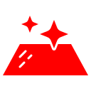 Smooth surface icon representing self-levelling, seamless, chemical-resistant epoxy durability