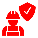 Construction worker icon representing skilled and certified applicators