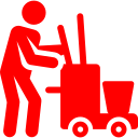 Icon representing sealed concrete that’s easier and faster to clean