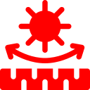 Icon representing UV-stable, weather-resistant protection for concrete in Melbourne