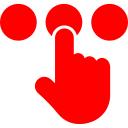 Icon of a hand clicking a button, symbolising selecting the best option for indoor flooring.