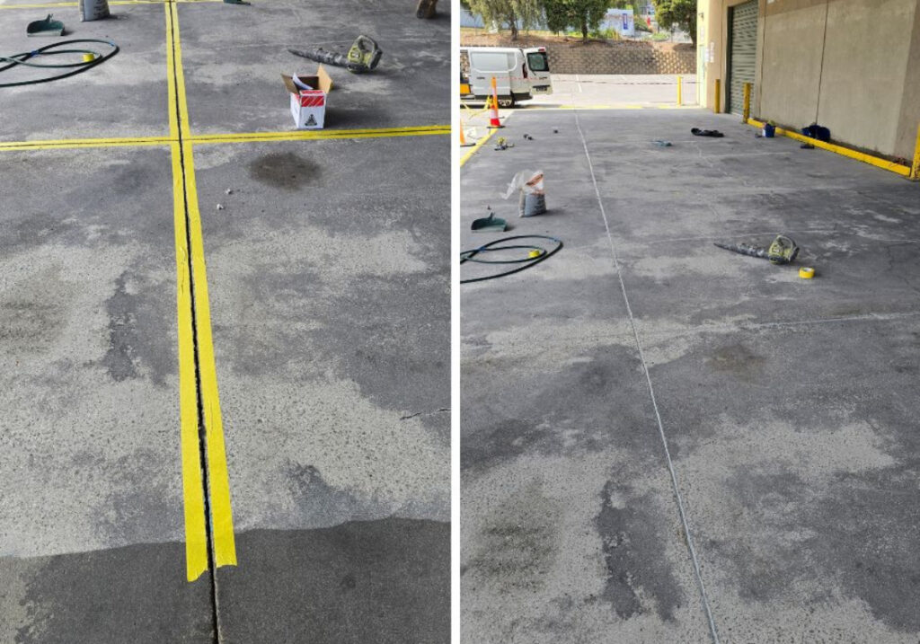 Commercial concrete crack repair project in Melbourne car park