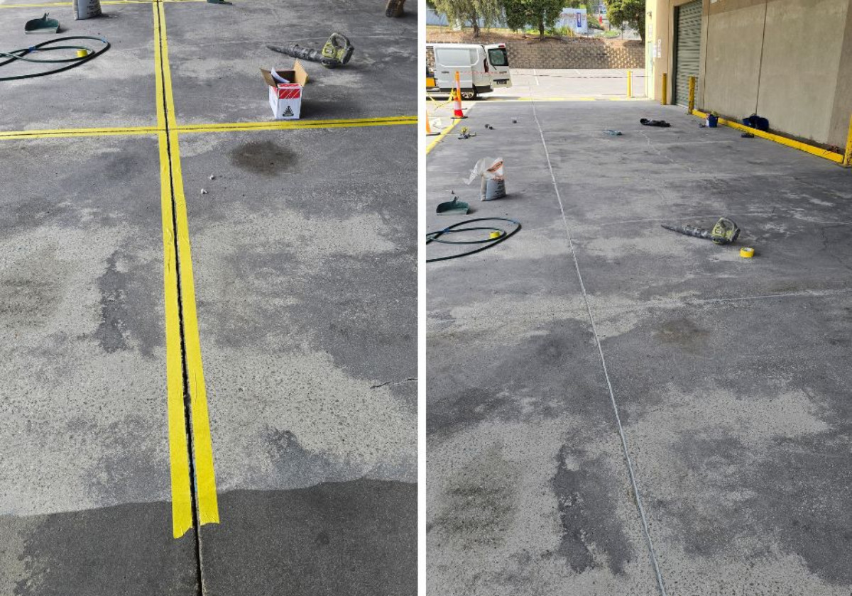 Commercial concrete crack repair project in Melbourne car park