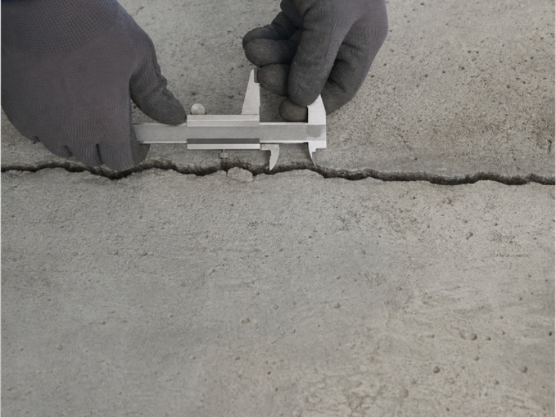 Cracked concrete driveway being assessed for resurfacing in Melbourne