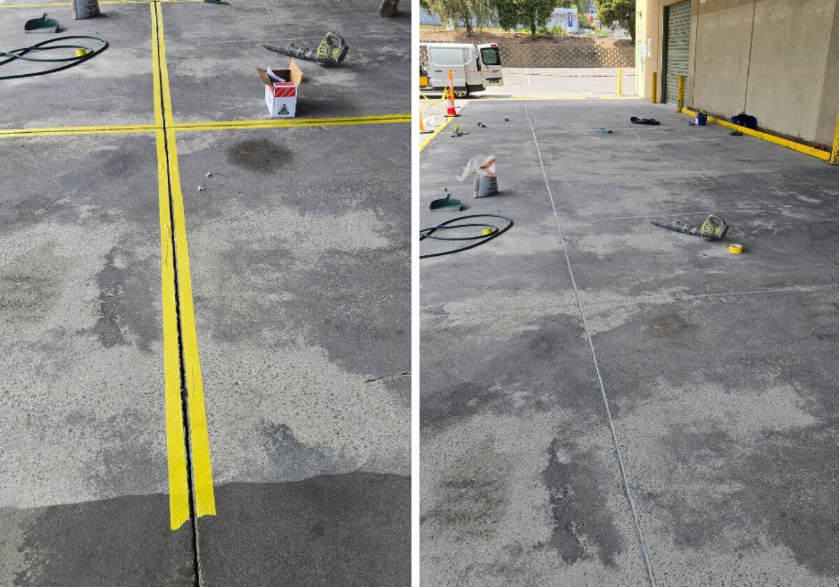 Commercial concrete crack repair project in Melbourne car park